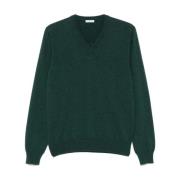 Groene Cashmere V-Hals Trui Malo , Green , Heren