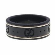 Pre-owned White Gold rings Gucci Vintage , Black , Unisex