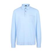 Lichtblauw Katoenen Poloshirt Ermenegildo Zegna , Blue , Heren