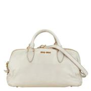 Pre-owned Leather handbags Miu Miu Pre-owned , White , Dames