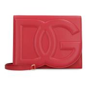 Logo Leren Crossbody Tas met In Reliëf Gedrukt Logo Dolce & Gabbana , ...