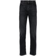 Zwarte Slim Fit Denim Jeans 7 For All Mankind , Black , Heren