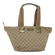 Pre-owned Canvas totes Gucci Vintage , Beige , Dames