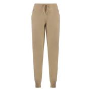 Cashmere Gebreide Track-Pants met Ribboorden Malo , Beige , Dames