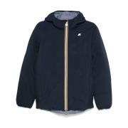 Blauwe Gewatteerde Hoodiejas K-Way , Blue , Heren