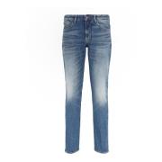 Donkerblauwe Slim Fit Denim Jeans Emporio Armani , Blue , Heren