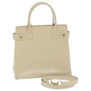 Pre-owned Leather handbags Gucci Vintage , Beige , Dames