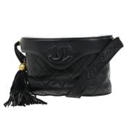 Pre-owned Leather chanel-bags Chanel Vintage , Black , Dames