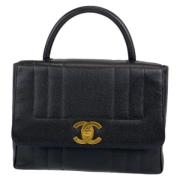 Pre-owned Leather handbags Chanel Vintage , Black , Dames