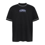 Zwart Logo Katoenen T-shirt Tommy Jeans , Black , Heren