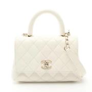 Pre-owned Leather chanel-bags Chanel Vintage , White , Dames