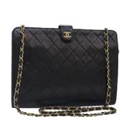 Pre-owned Leather chanel-bags Chanel Vintage , Black , Dames