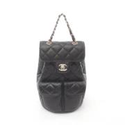 Pre-owned Leather backpacks Chanel Vintage , Black , Dames