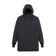 Qm483 Parka Zwarte Jas Krakatau , Black , Heren