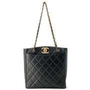 Pre-owned Leather chanel-bags Chanel Vintage , Black , Dames