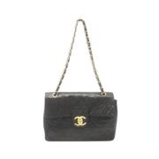 Pre-owned Leather chanel-bags Chanel Vintage , Black , Dames