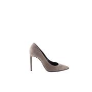 Pre-owned Suede heels Yves Saint Laurent Vintage , Gray , Dames