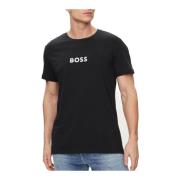 Zwart Katoen Logo T-Shirt Hugo Boss , Black , Heren