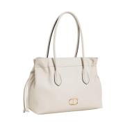 Beige Shopper Tote Tas Twinset , Beige , Dames