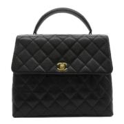 Pre-owned Leather handbags Chanel Vintage , Black , Dames