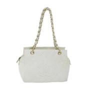 Pre-owned Leather chanel-bags Chanel Vintage , White , Dames