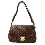 Pre-owned Leather shoulder-bags Bottega Veneta Vintage , Brown , Dames