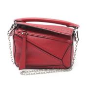 Pre-owned Leather handbags Loewe Pre-owned , Red , Dames