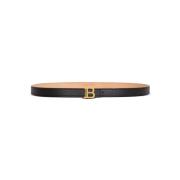 Dun kalfsleer B-Riem Balmain , Black , Dames