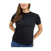 Contrast Tape Korte Mouw T-shirt Calvin Klein , Black , Dames