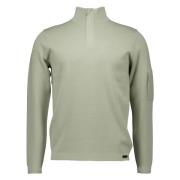 Turtle Zip Sweater Groen Genti , Green , Heren