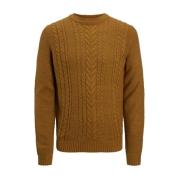 Gestructureerde Gebreide Trui Jack & Jones , Brown , Heren