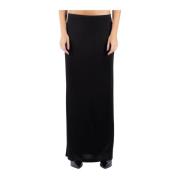 Zwarte Viscose Rok Helmut Lang , Black , Dames