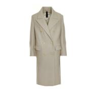 Wollen Jas Reverskraag Dubbele Knopenrij Drykorn , Beige , Dames