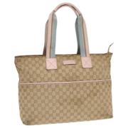 Pre-owned Canvas totes Gucci Vintage , Beige , Dames