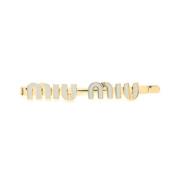 Pre-owned Metal hair-accessories Miu Miu Pre-owned , Yellow , Dames