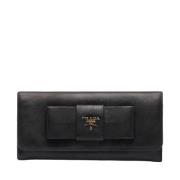 Pre-owned Leather wallets Prada Vintage , Black , Dames