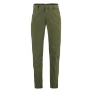 Katoenen broek met zakken en elastaan Hand Picked , Green , Heren