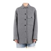 Grijze Wollen Jas Jil Sander , Gray , Dames