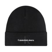 Minimalist Logo Beanie Calvin Klein , Black , Heren