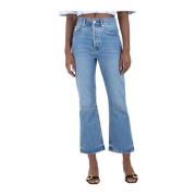 Hoge Taille Uitlopende Geknipte Jeans Jacquemus , Blue , Dames