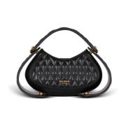 Middelgrote Jolie Madame tas in gewatteerd leer Balmain , Black , Dame...