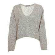 Alpaca Mix Cropped Sweater Drykorn , Gray , Dames