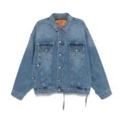 Denim Klassieke Jas met Fleece Voering Magliano , Blue , Heren