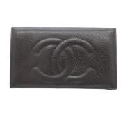 Pre-owned Leather wallets Chanel Vintage , Black , Dames