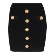 Gebreide rok met knopen Balmain , Black , Dames