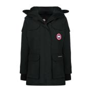 Zwarte Dons Hoodie Jas Canada Goose , Black , Dames