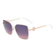 Gouden Metalen Zonnebril met Paarse Lens Guess , Yellow , Dames