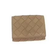 Pre-owned Leather wallets Bottega Veneta Vintage , Beige , Dames