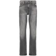 Grijze Slim Fit Denim Jeans 7 For All Mankind , Gray , Heren