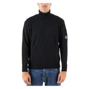 Lamswol Roll Neck Gebreide Trui C.p. Company , Black , Heren